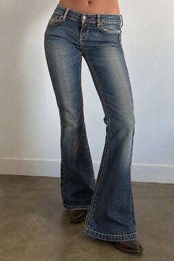 Vintage Y2K Silver Pica Bell Bottom Jeans 30x33 NWT Deadstock 2000s
